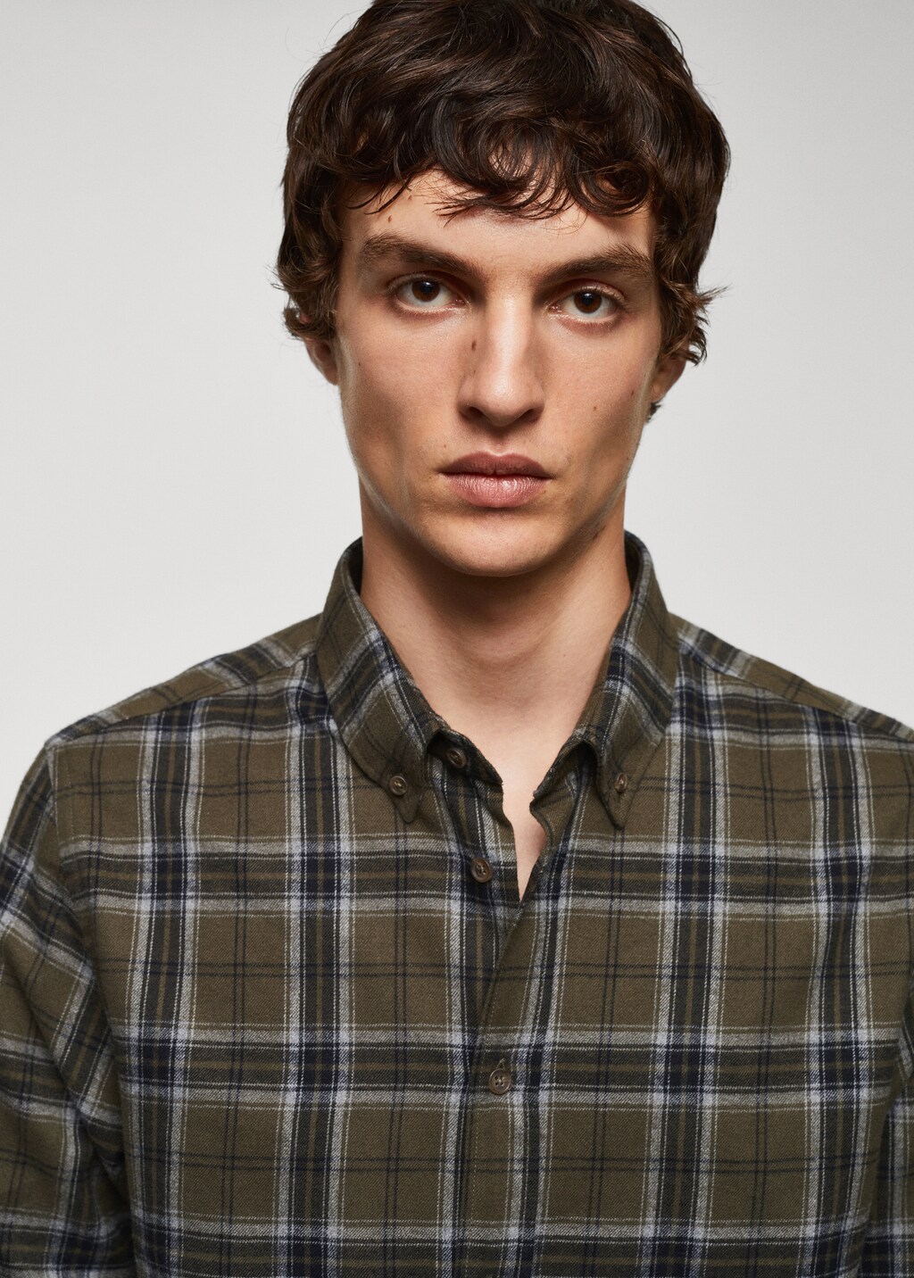 Regular fit checked flannel shirt - Details of the article 1