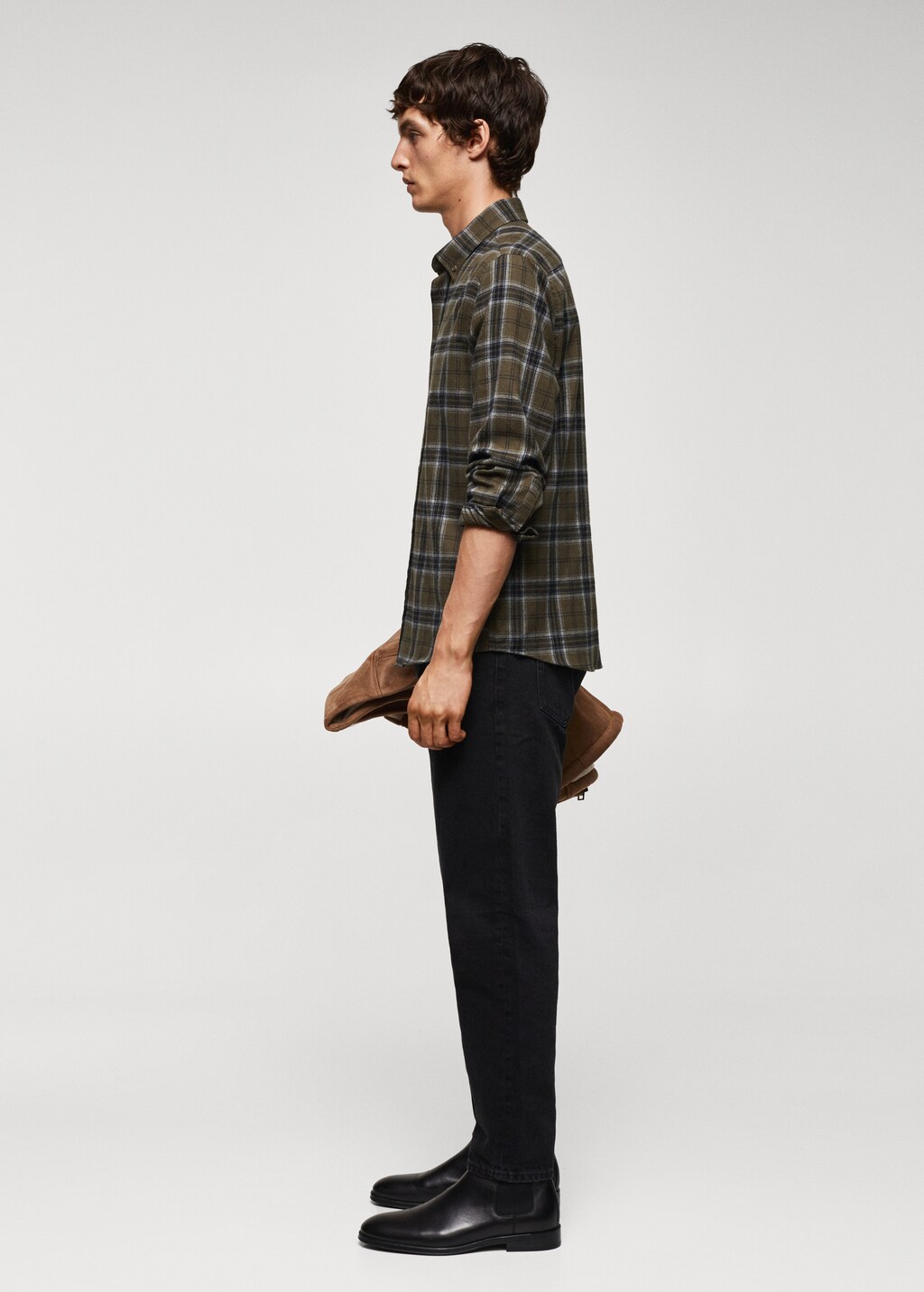 Regular fit checked flannel shirt - Details of the article 2