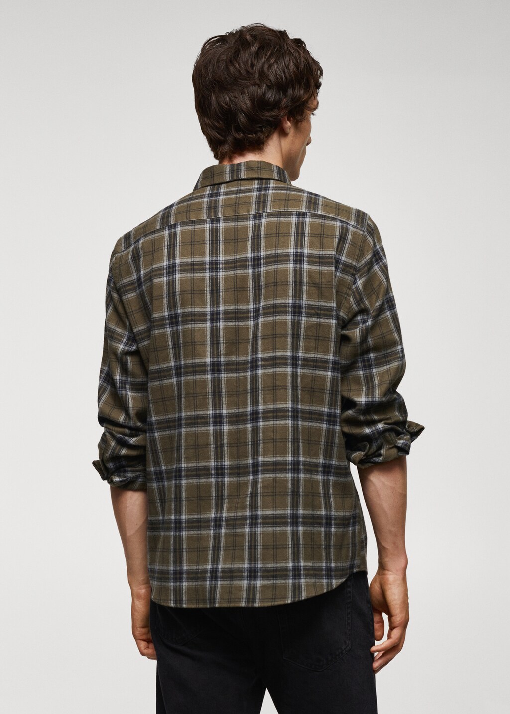 Regular fit checked flannel shirt - Reverse of the article