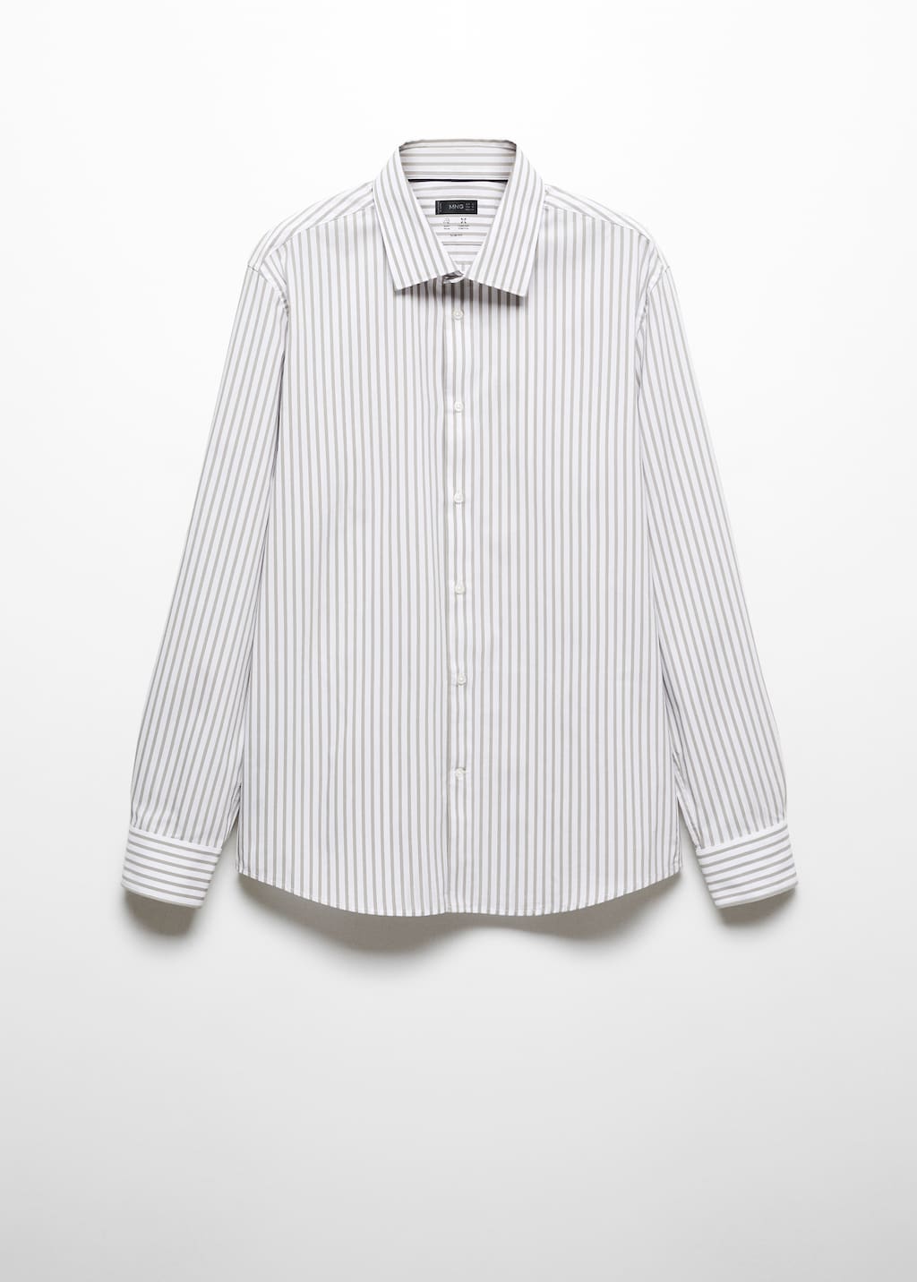 Stretch fabric slim-fit striped shirt - Article without model