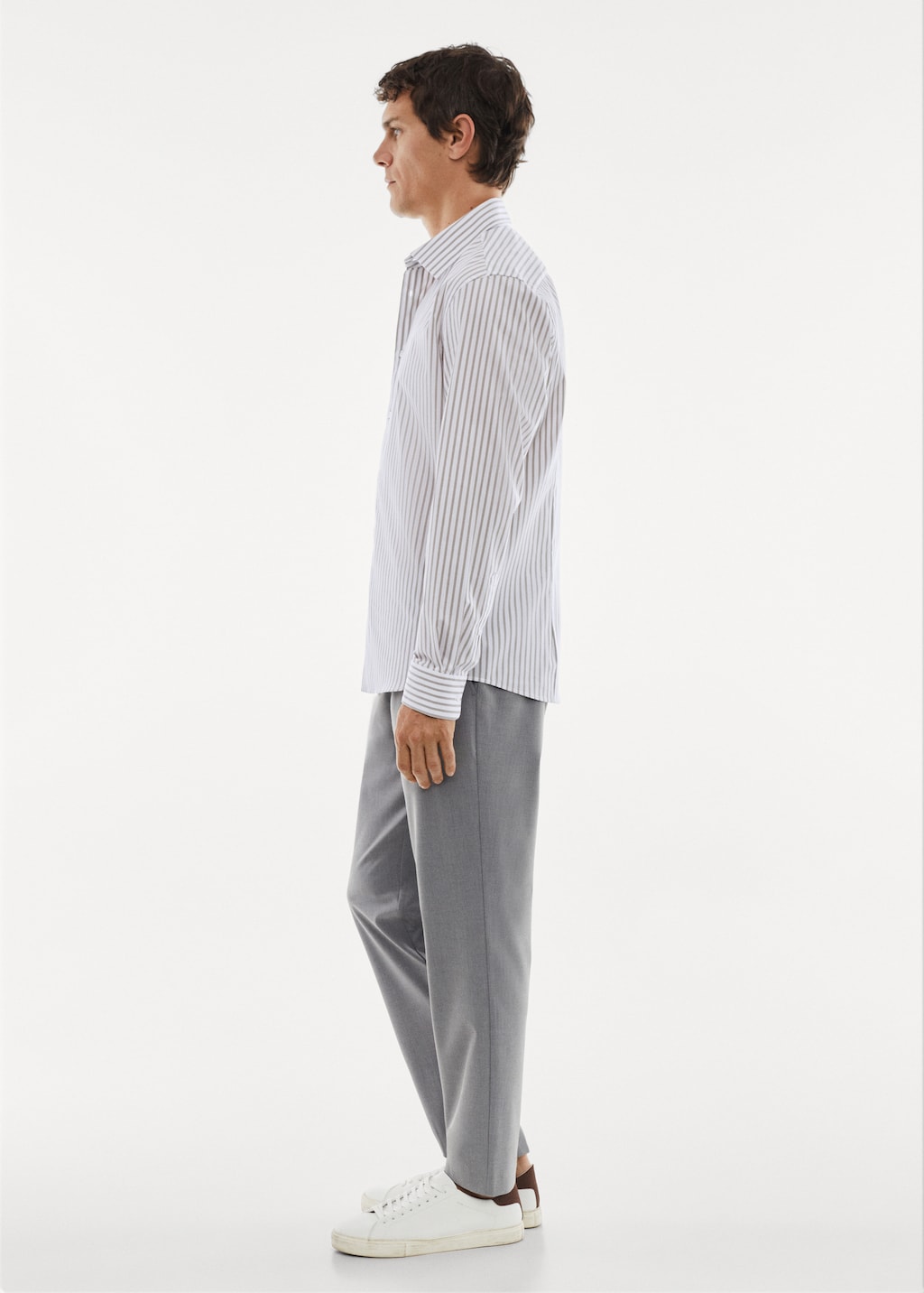 Stretch fabric slim-fit striped shirt - Details of the article 2