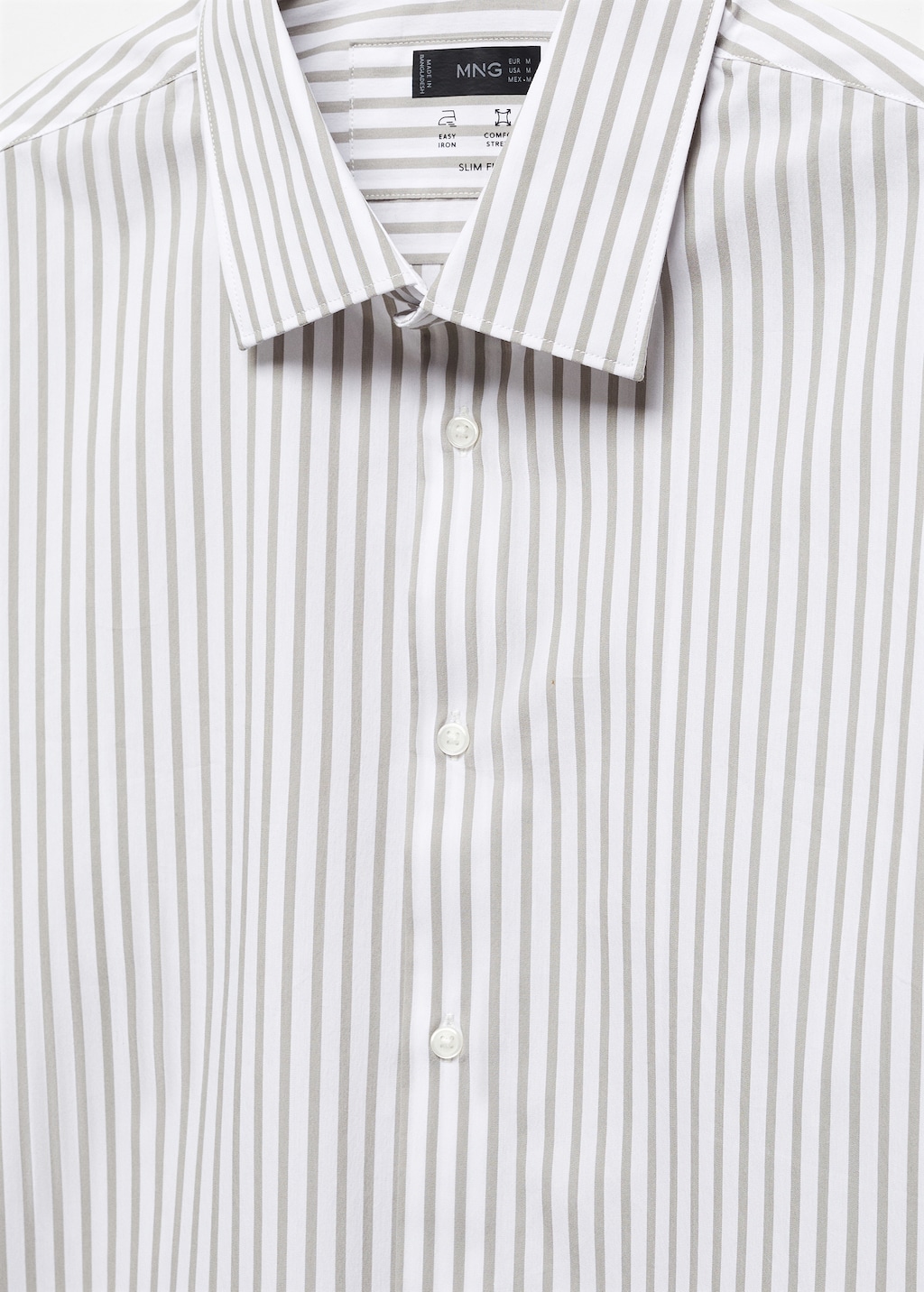 Stretch fabric slim-fit striped shirt - Details of the article 8