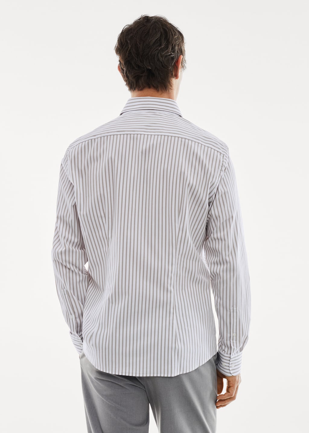 Stretch fabric slim-fit striped shirt - Reverse of the article