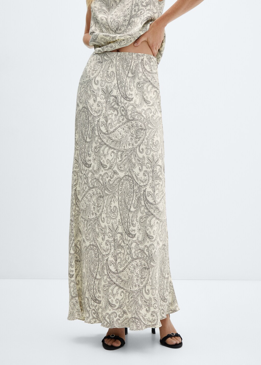 Paisley-print long skirt - Medium plane