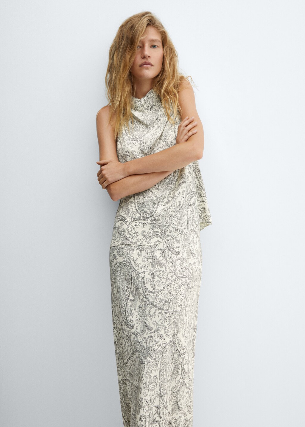 Paisley-print long skirt - Details of the article 1