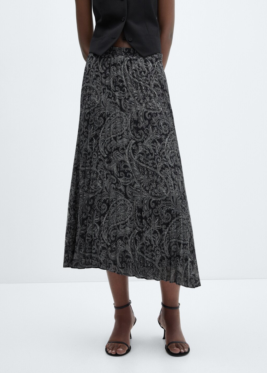 Paisley-print pleated skirt - Medium plane