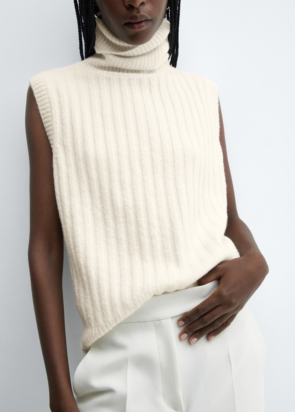 Ribbed turtleneck vest - Details of the article 6