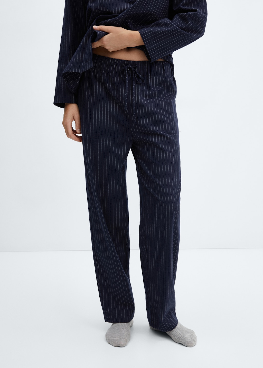 Pantalon pyjama rayures - Plan moyen