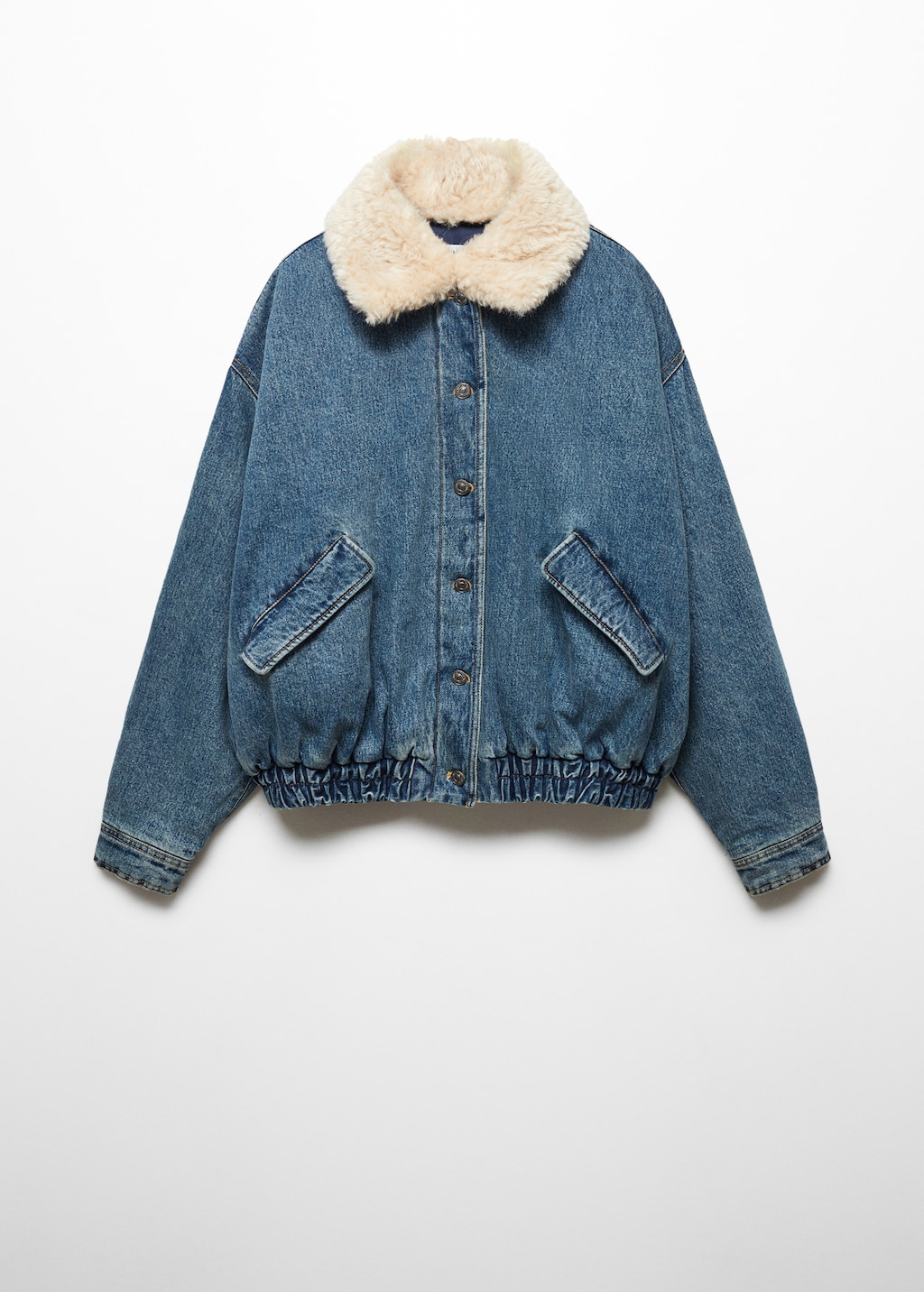 Shearling denim bomber jacket - Article without model