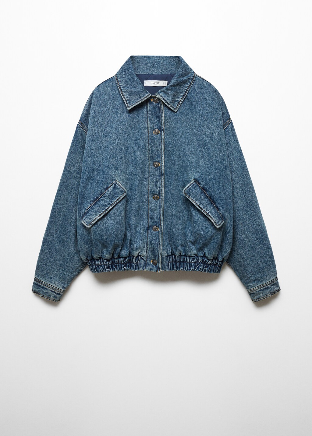 Shearling denim bomber jacket - Details of the article 0