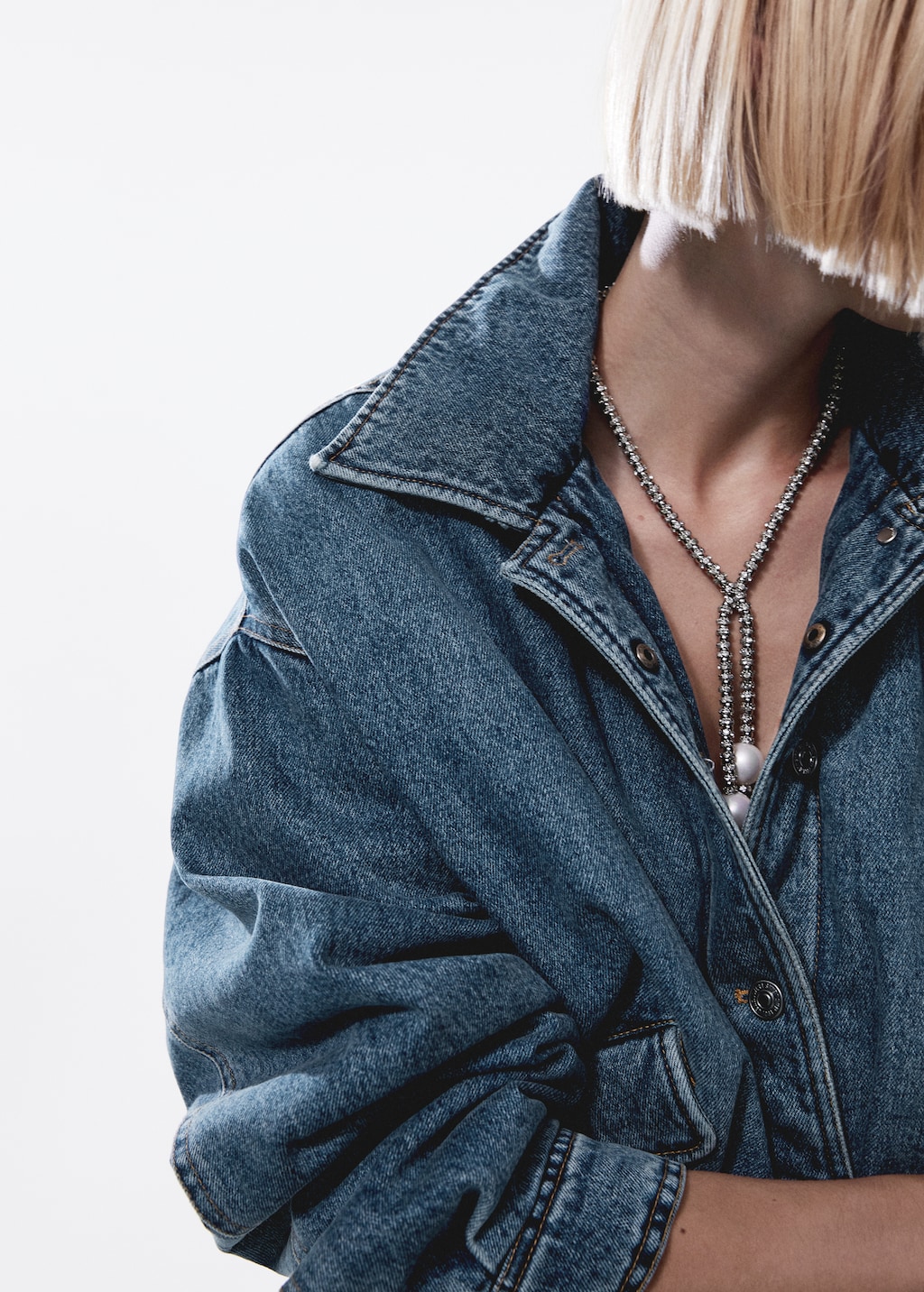 Shearling denim bomber jacket - Details of the article 2