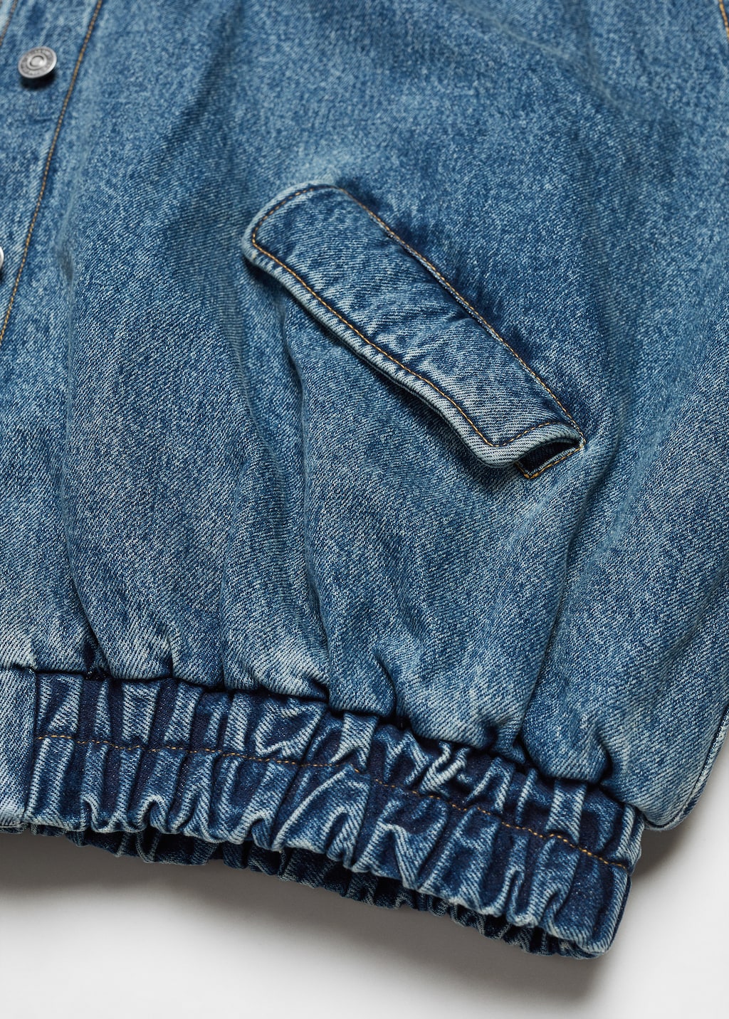 Shearling denim bomber jacket - Details of the article 8