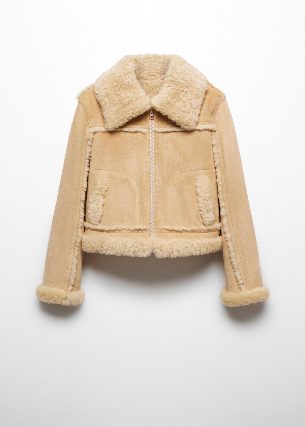 Store Mango shearling faux leather jacket