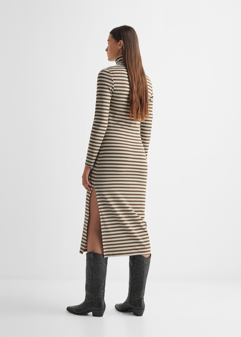 Striped long dress - Reverse of the article