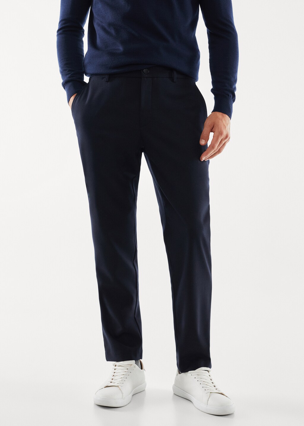 Slim fit technical fabric pants - Medium plane