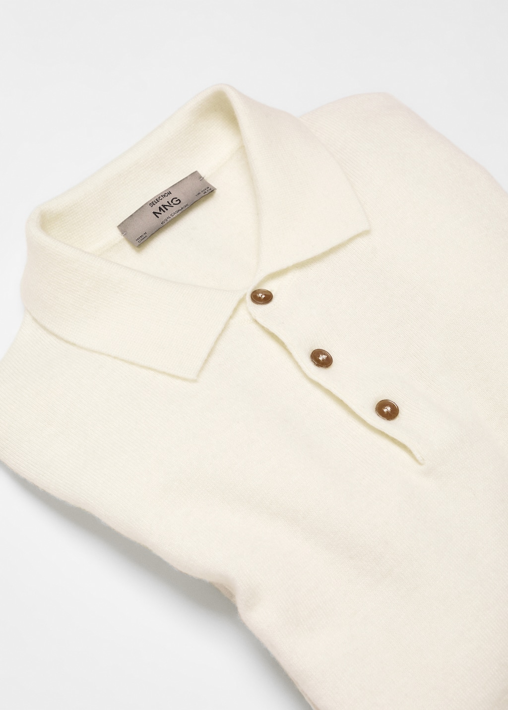 Cashmere wool knit polo shirt - Details of the article 0