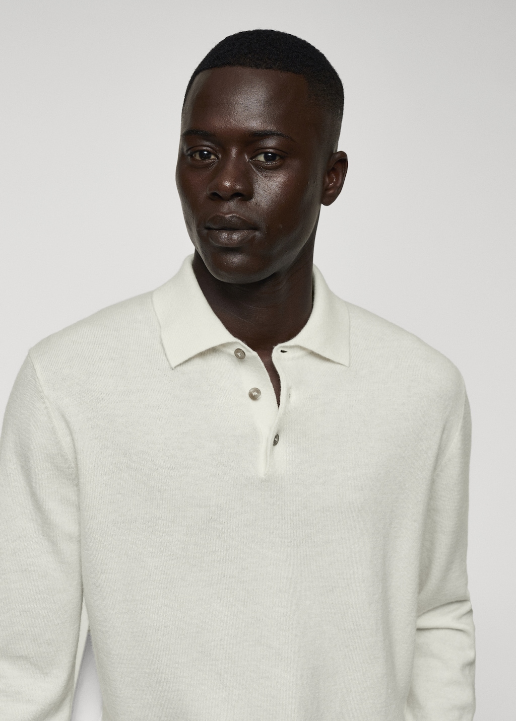 Cashmere wool knit polo shirt - Details of the article 1