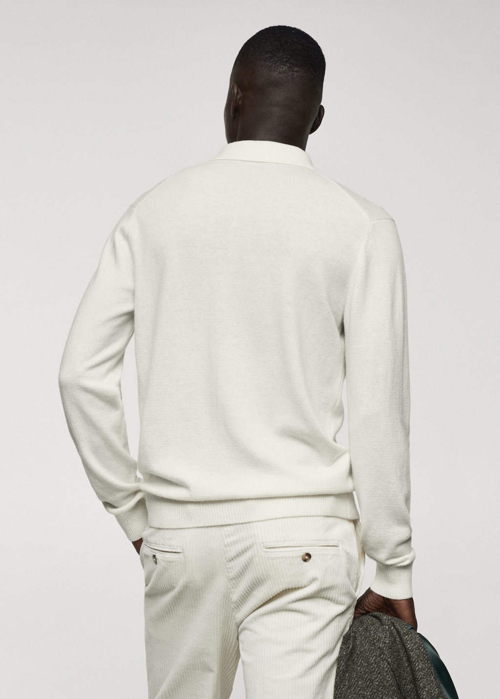 Cashmere wool knit polo shirt - Reverse of the article