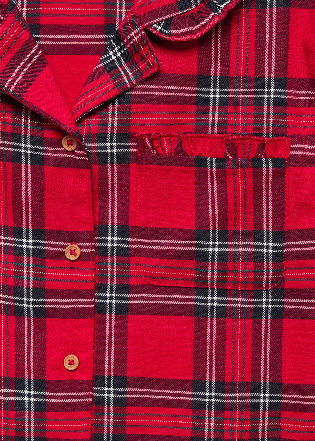 Two-piece checked long pajamas - Details of the article 0