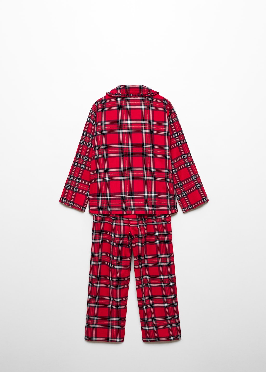 Two-piece checked long pajamas - Reverse of the article