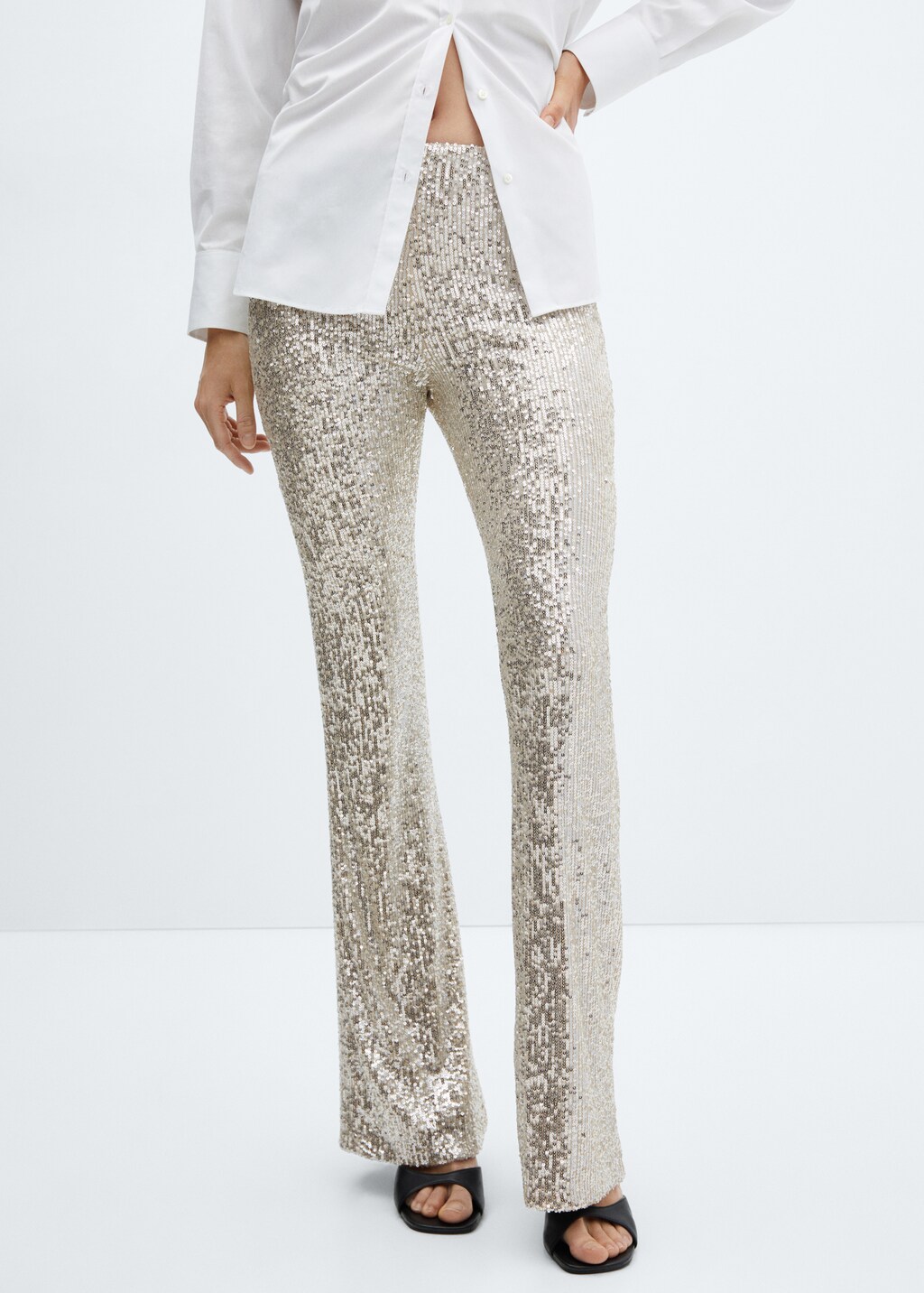 Sequin flared trousers - Medium plane