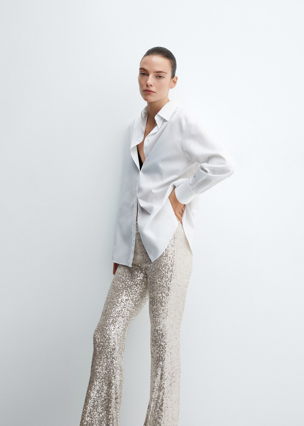 Sequin flared trousers - Details of the article 2