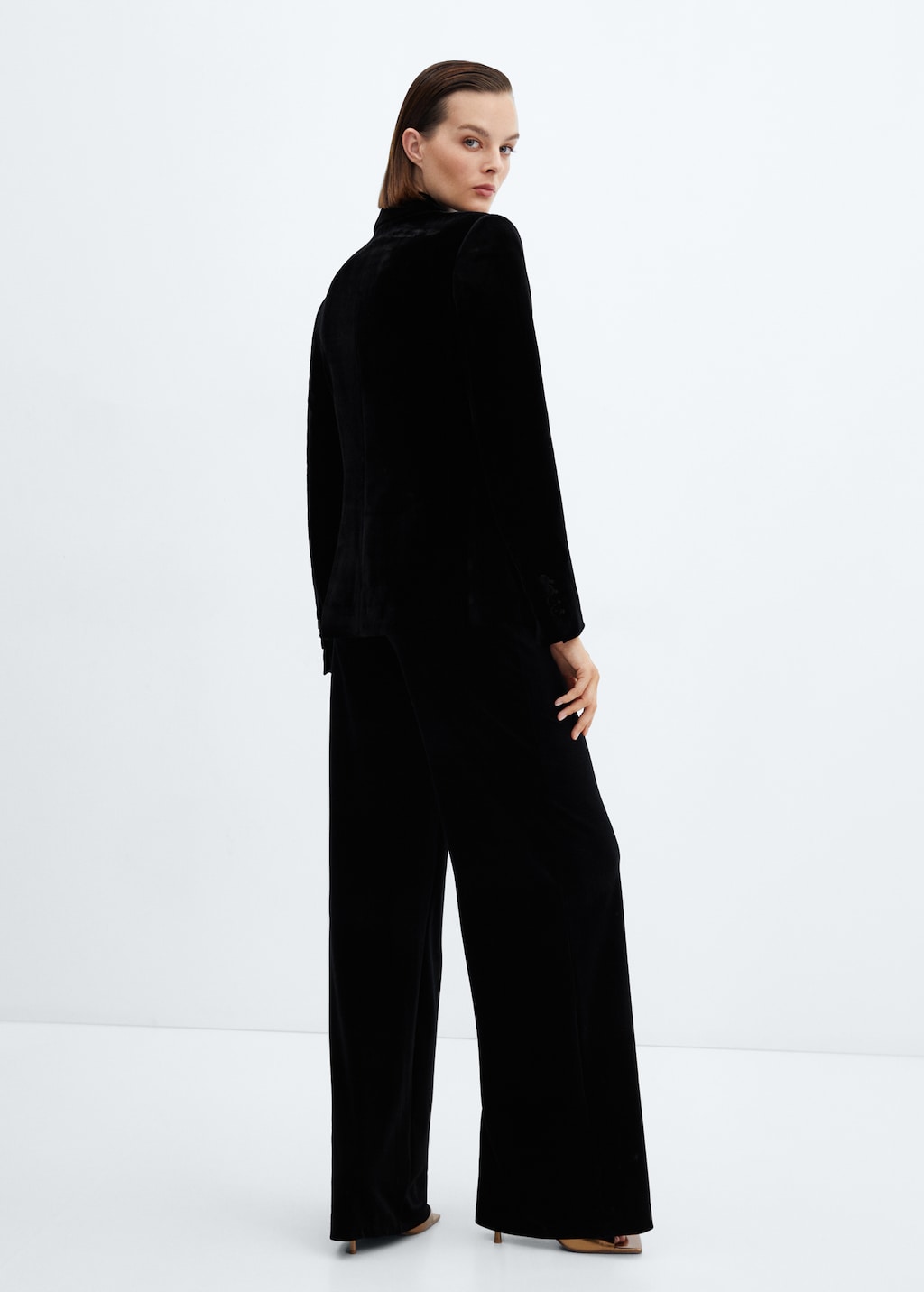 Velvet wideleg trousers - Reverse of the article