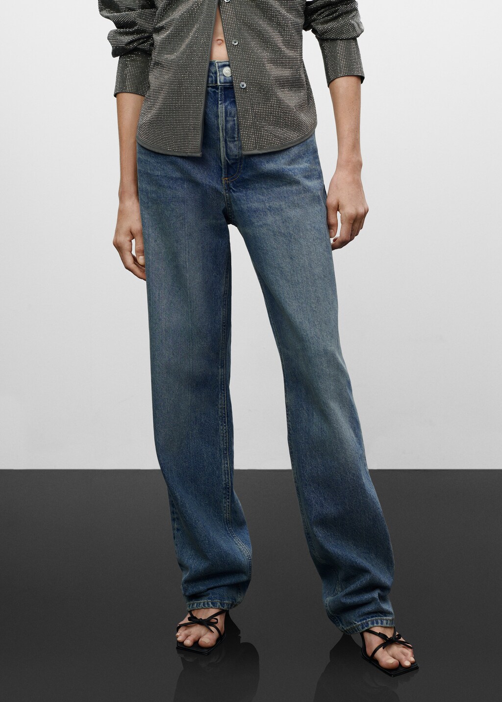 Mid-rise straight jeans - Medium plane