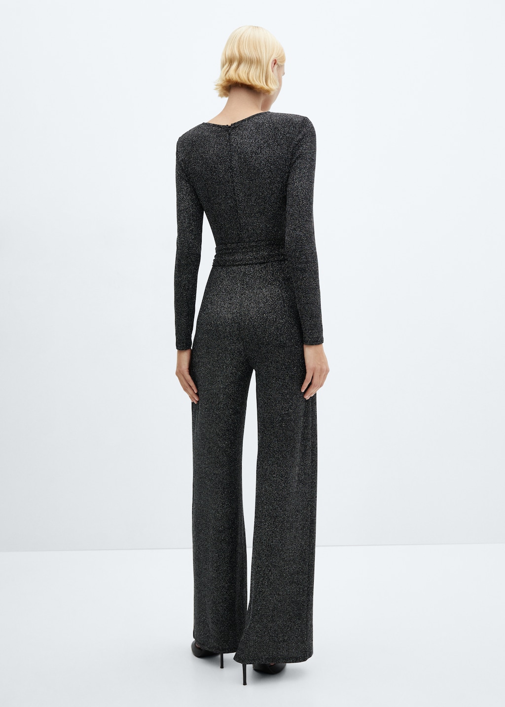 Lurex jumpsuit with belt