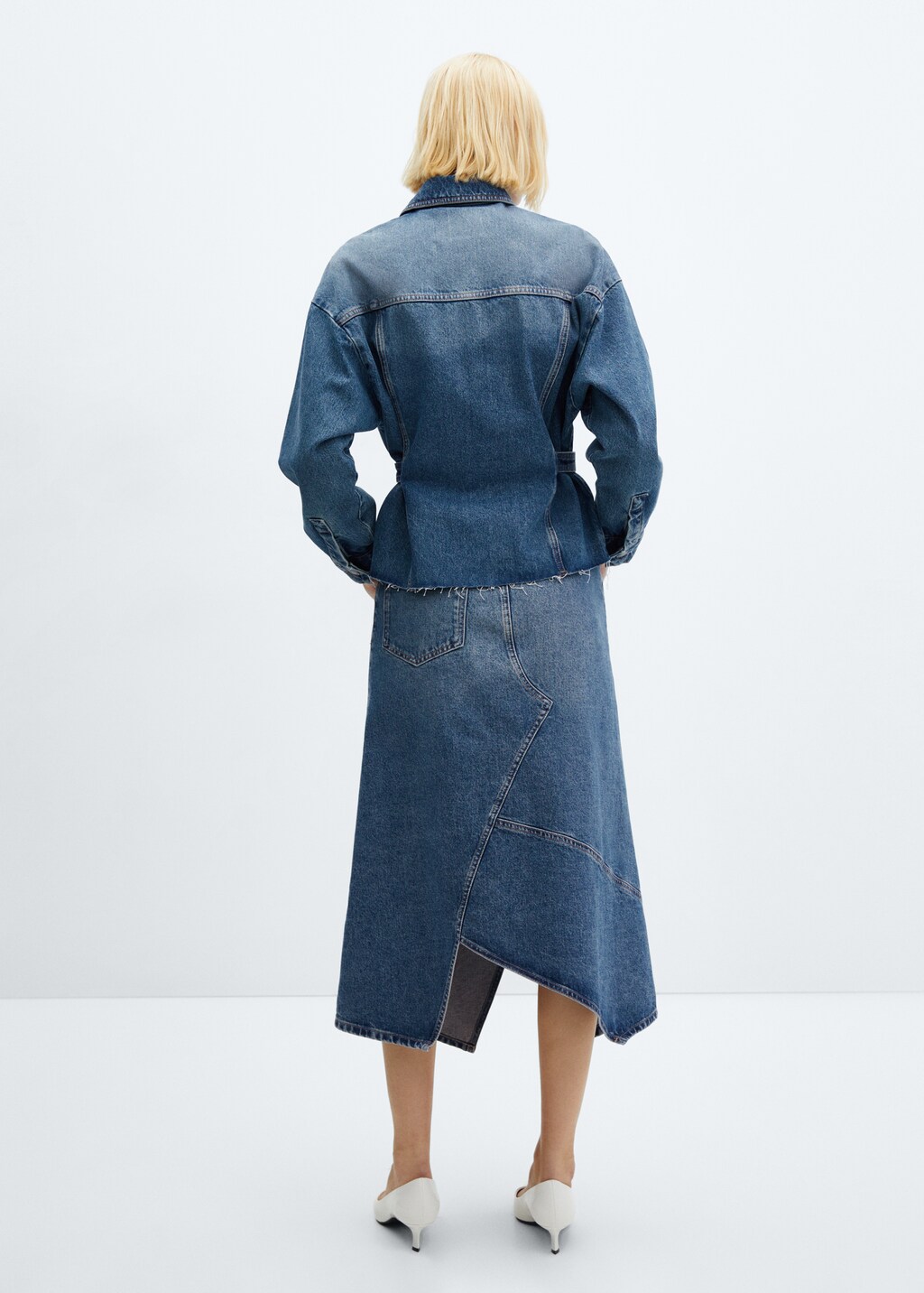 Asymmetrical denim skirt - Reverse of the article