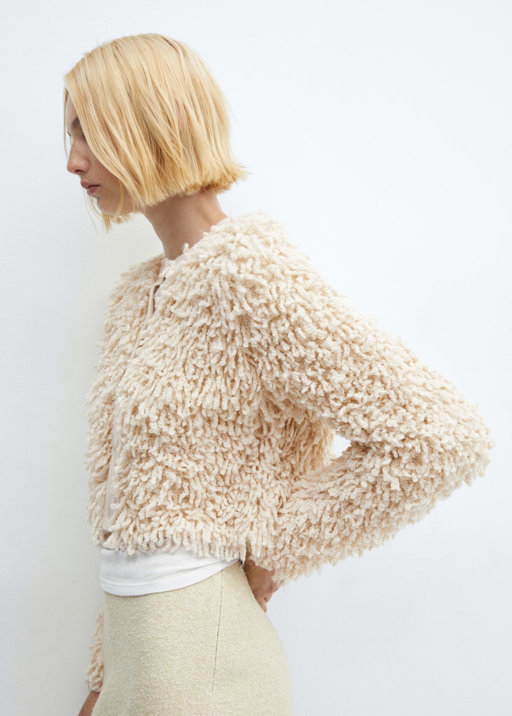 Textured knit cardigan - Details of the article 2