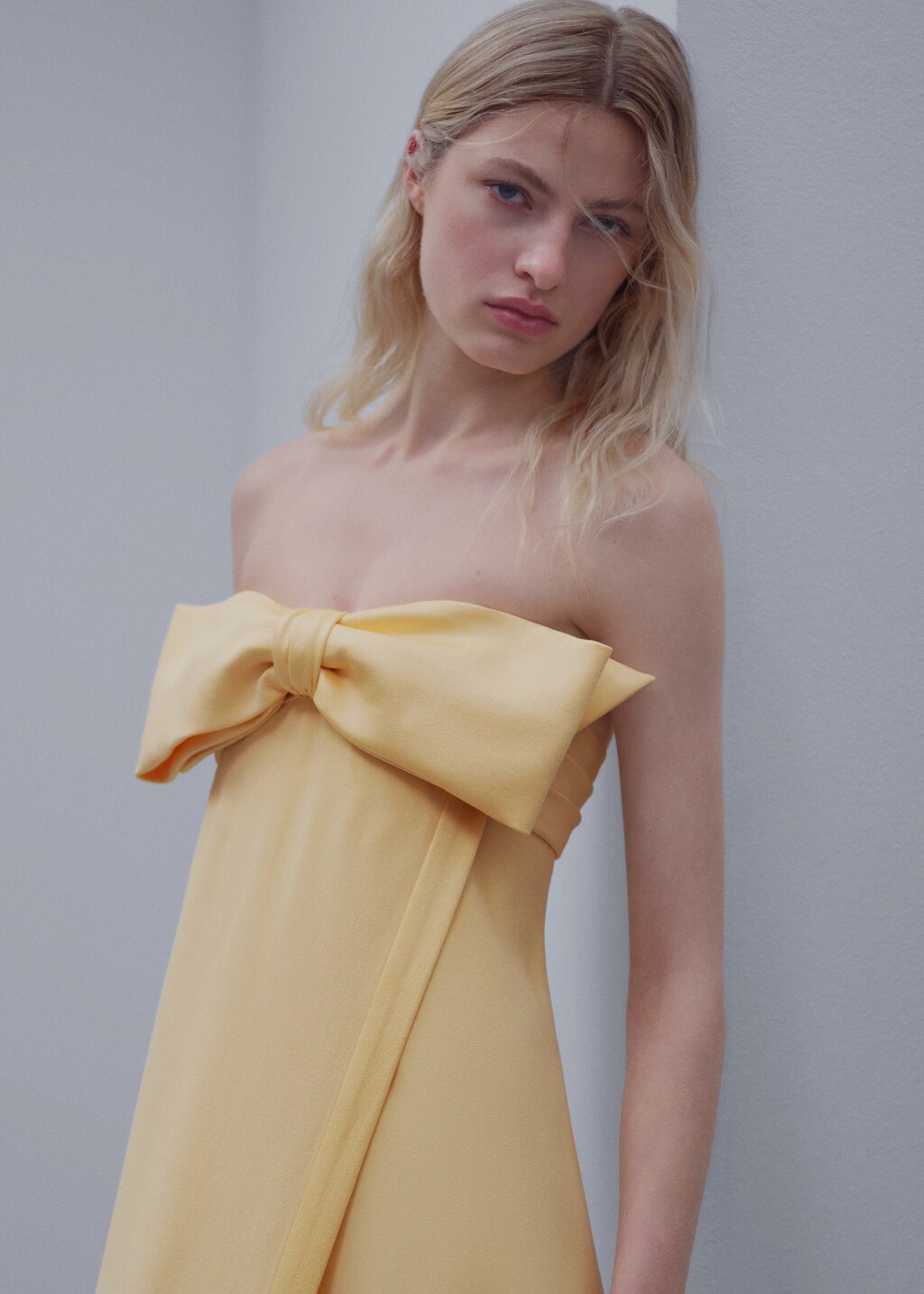 Crossed dress with bow neckline - Details of the article 1