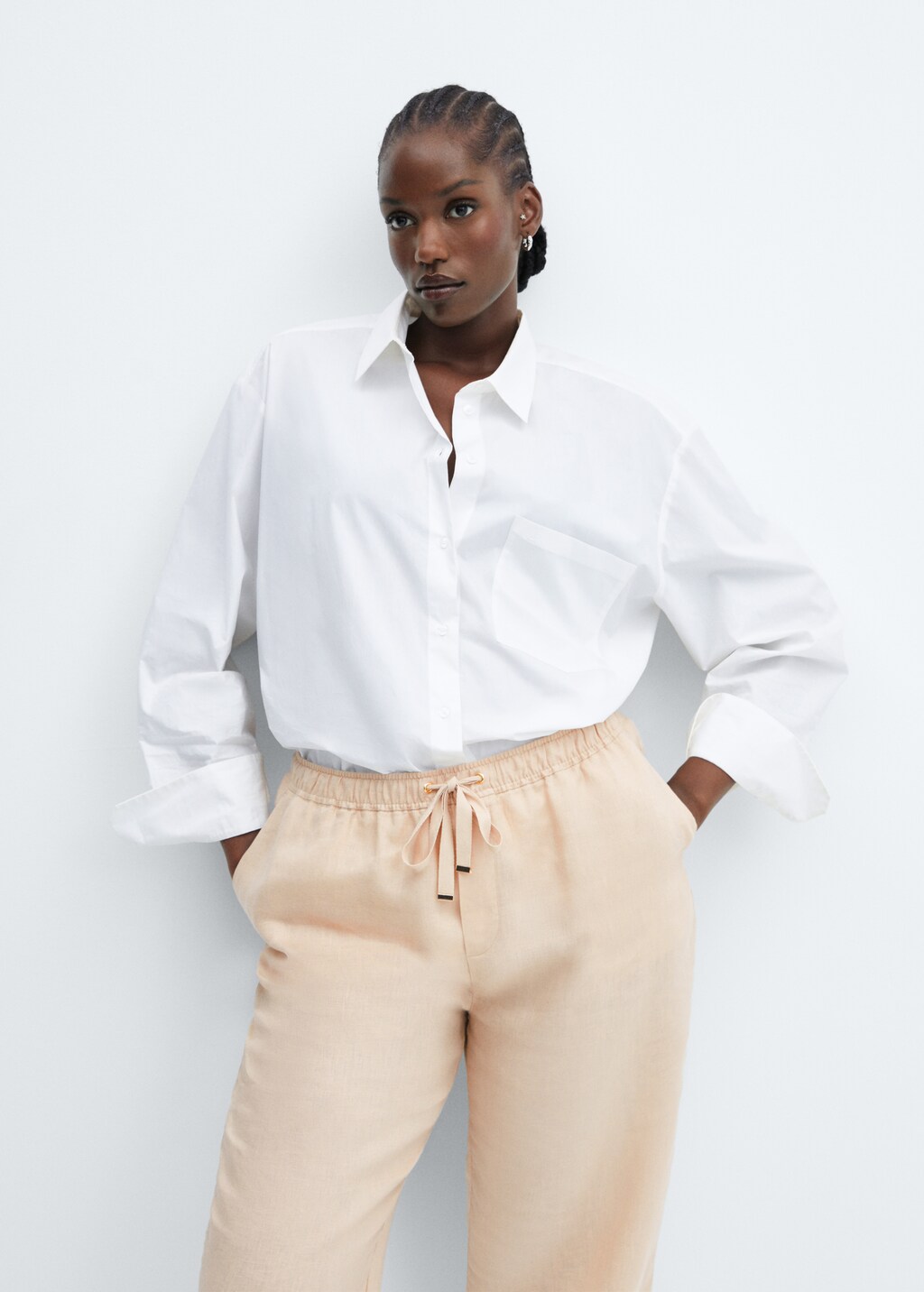 100 linen trousers Women MANGO OUTLET Netherlands