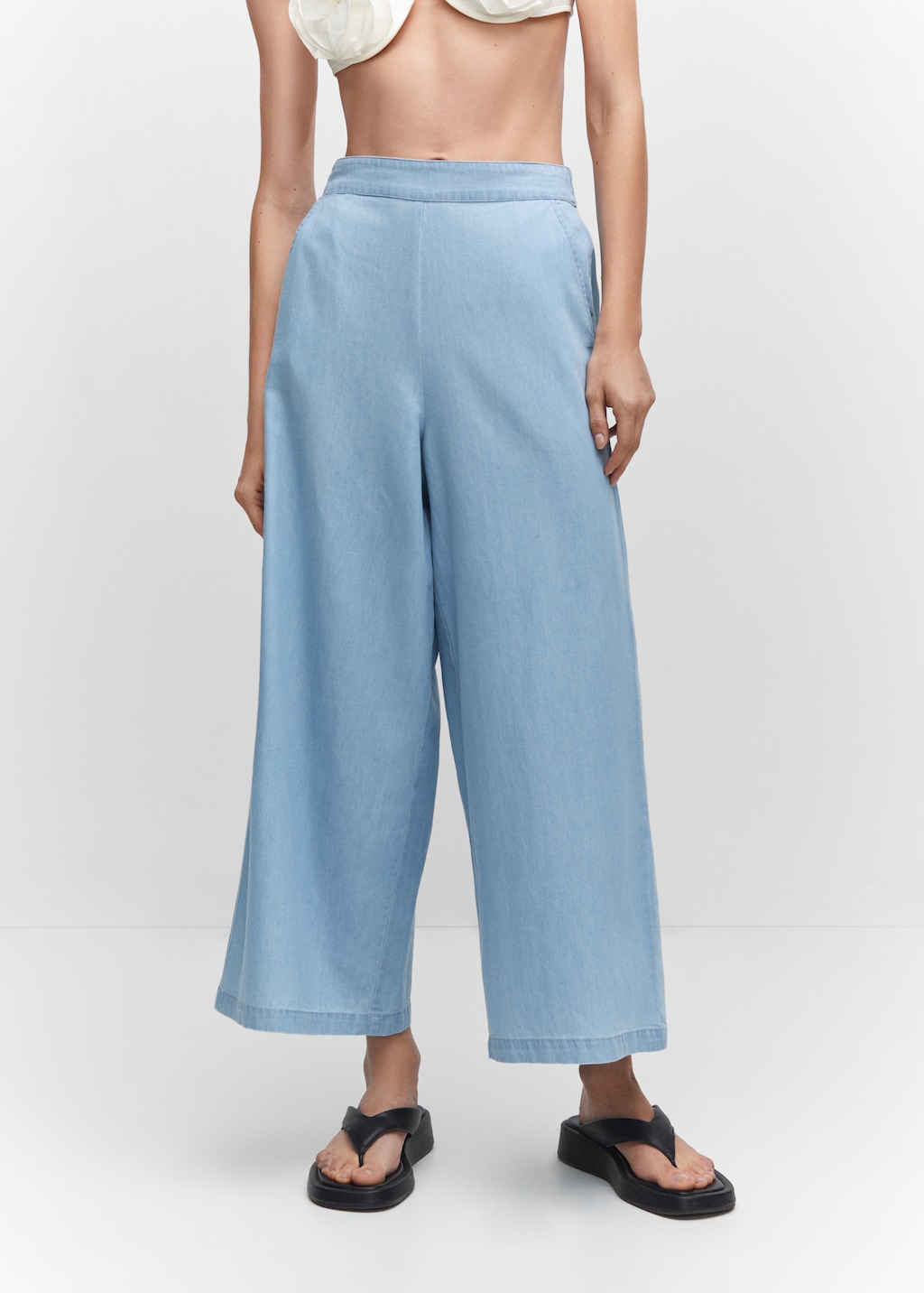 Pantalons culotte 100% cotó - Pla mig