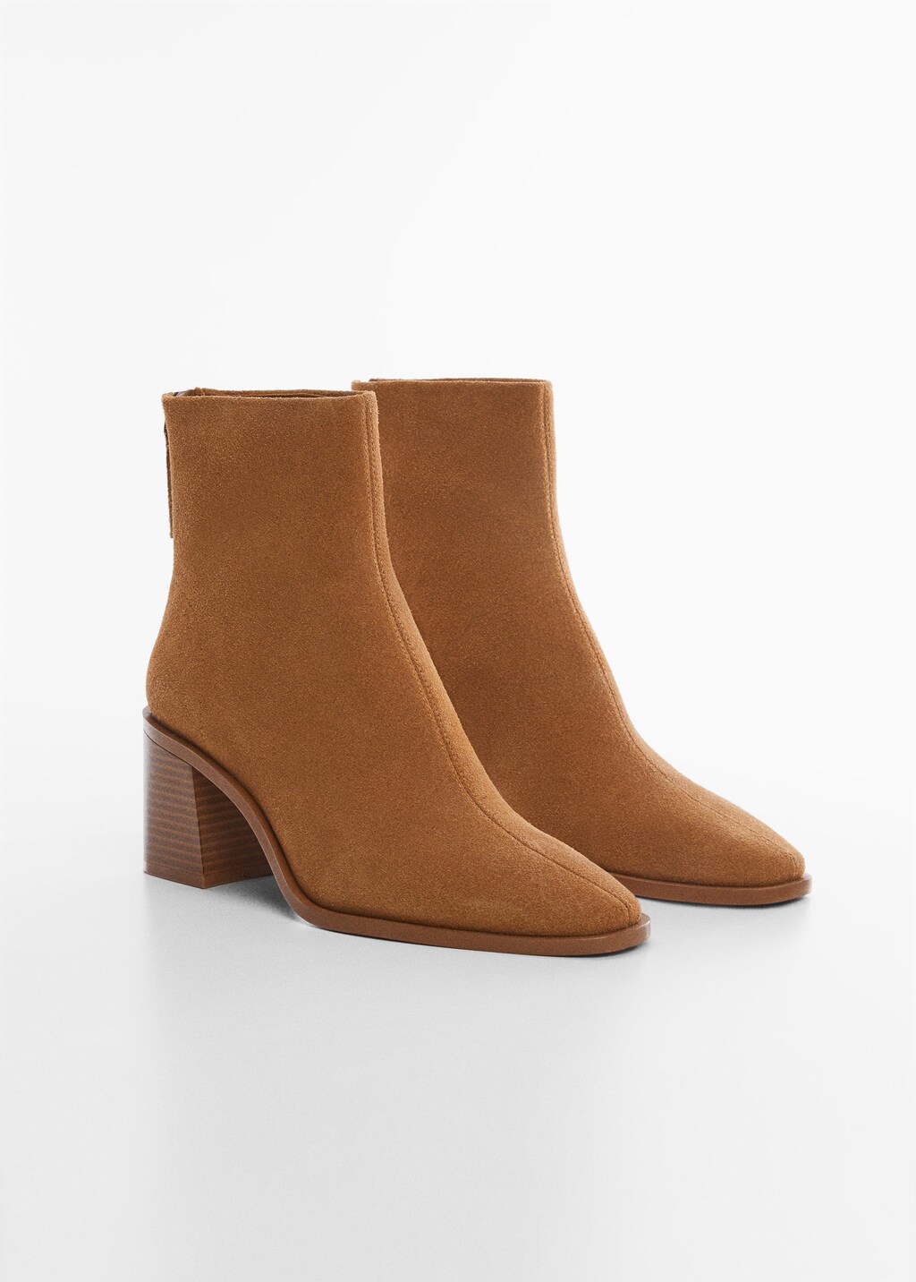 Heel suede ankle boot - Medium plane