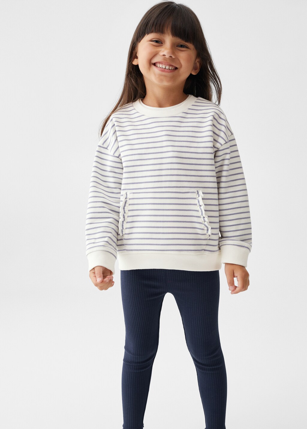 Striped cotton-blend sweatshirt - Medium plane