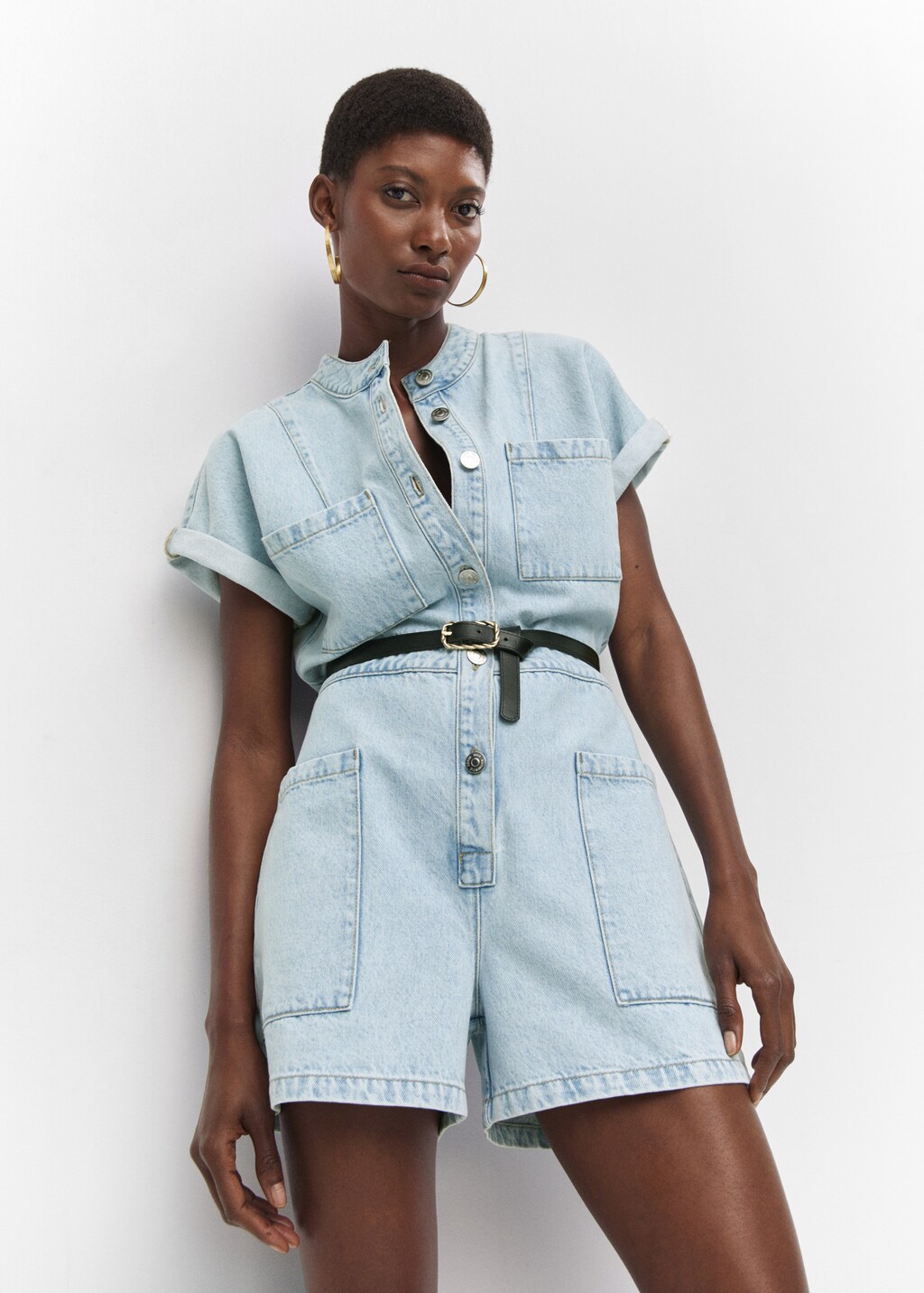 Denim jumpsuit with pockets - Details of the article 2