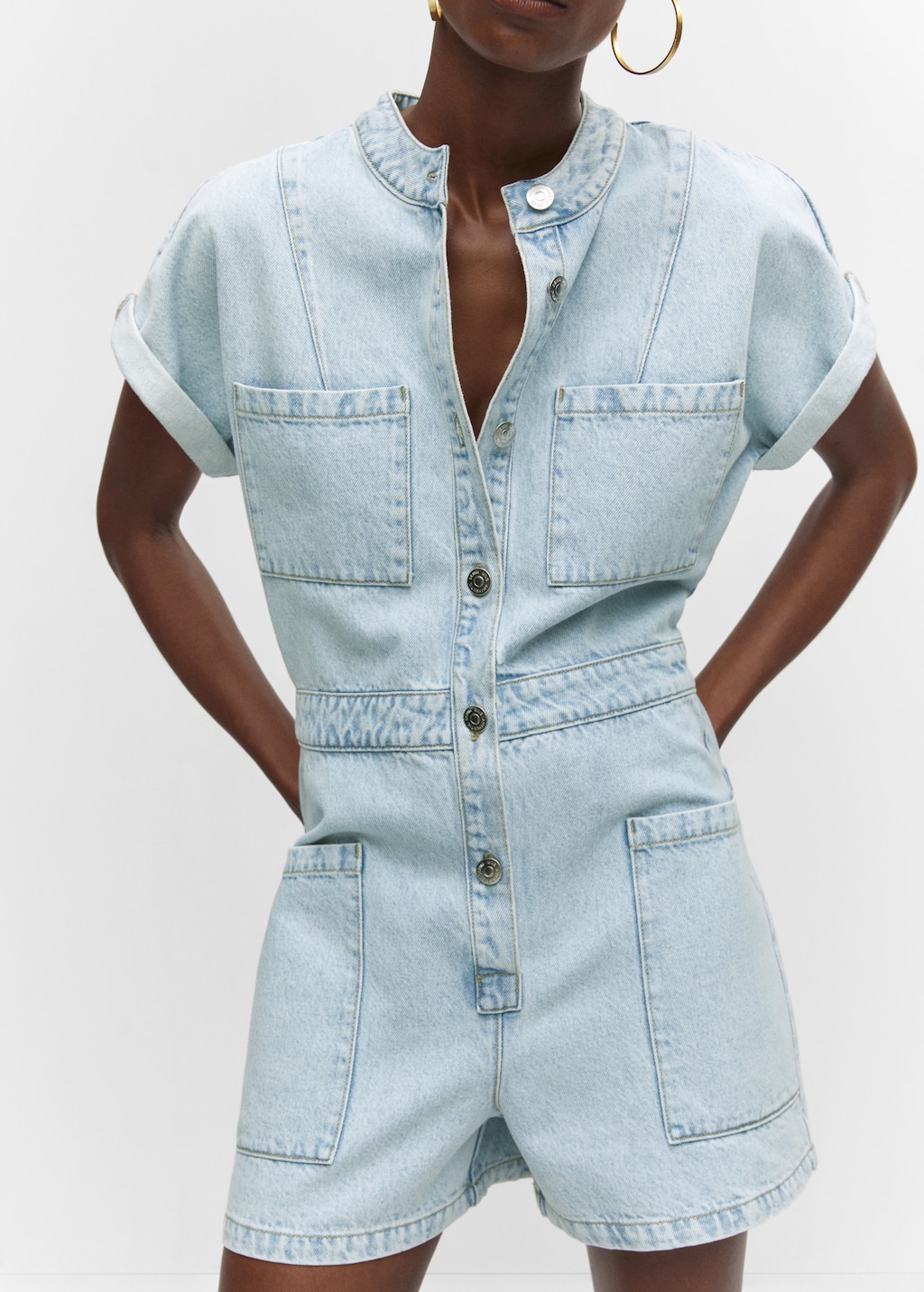 Denim jumpsuit with pockets - Details of the article 6