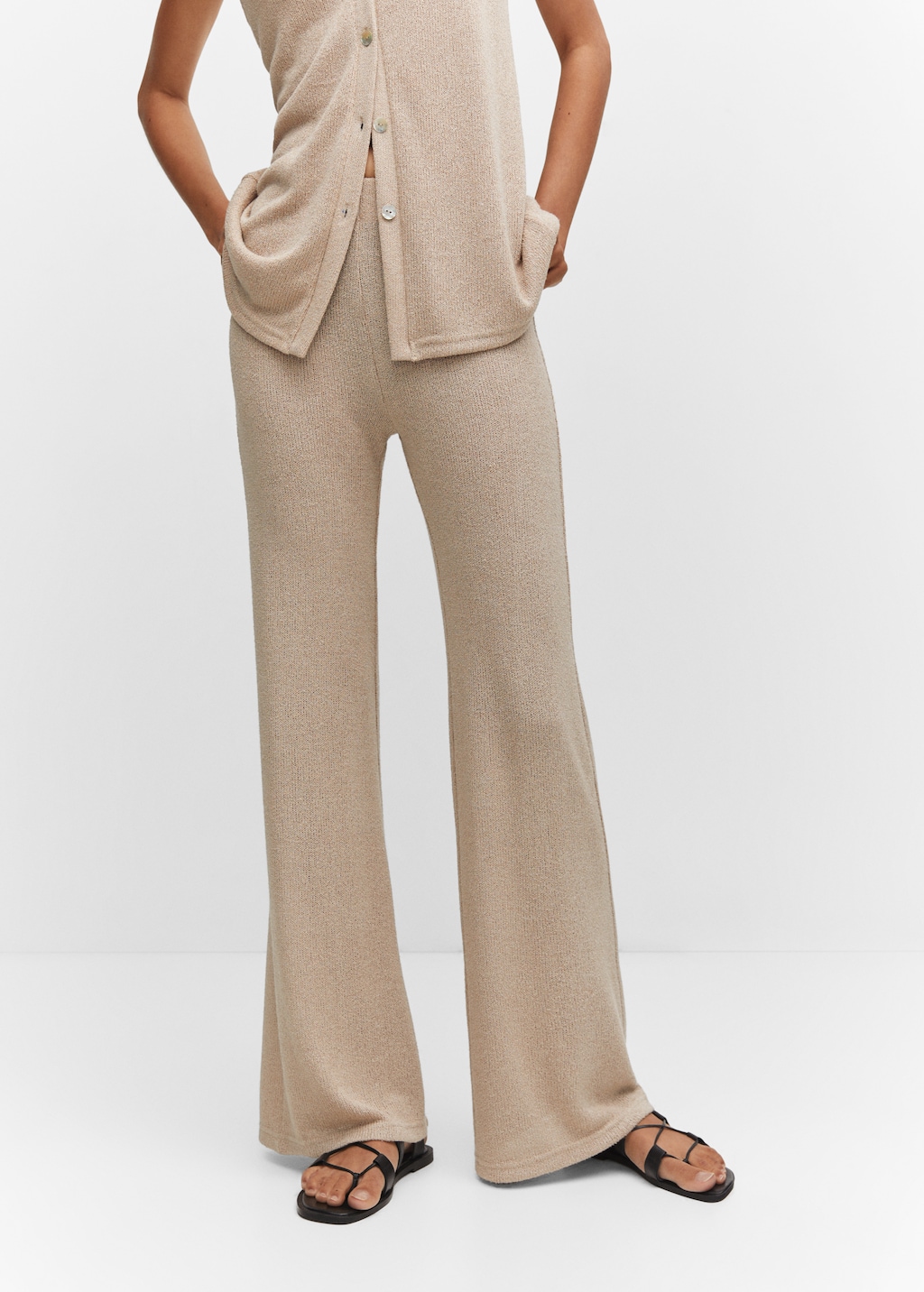 Flared knitted trousers - Medium plane