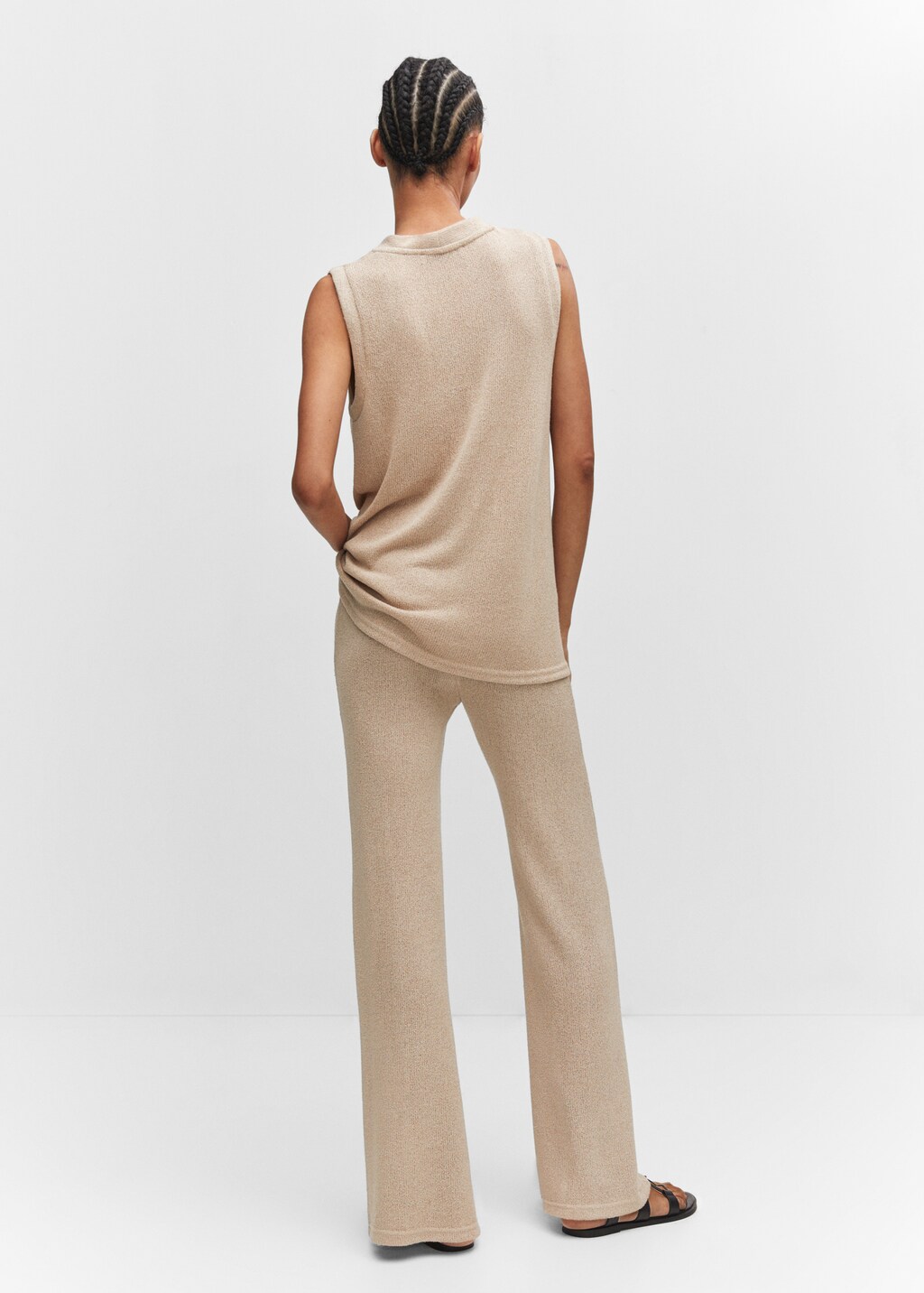 Flared knitted trousers - Reverse of the article