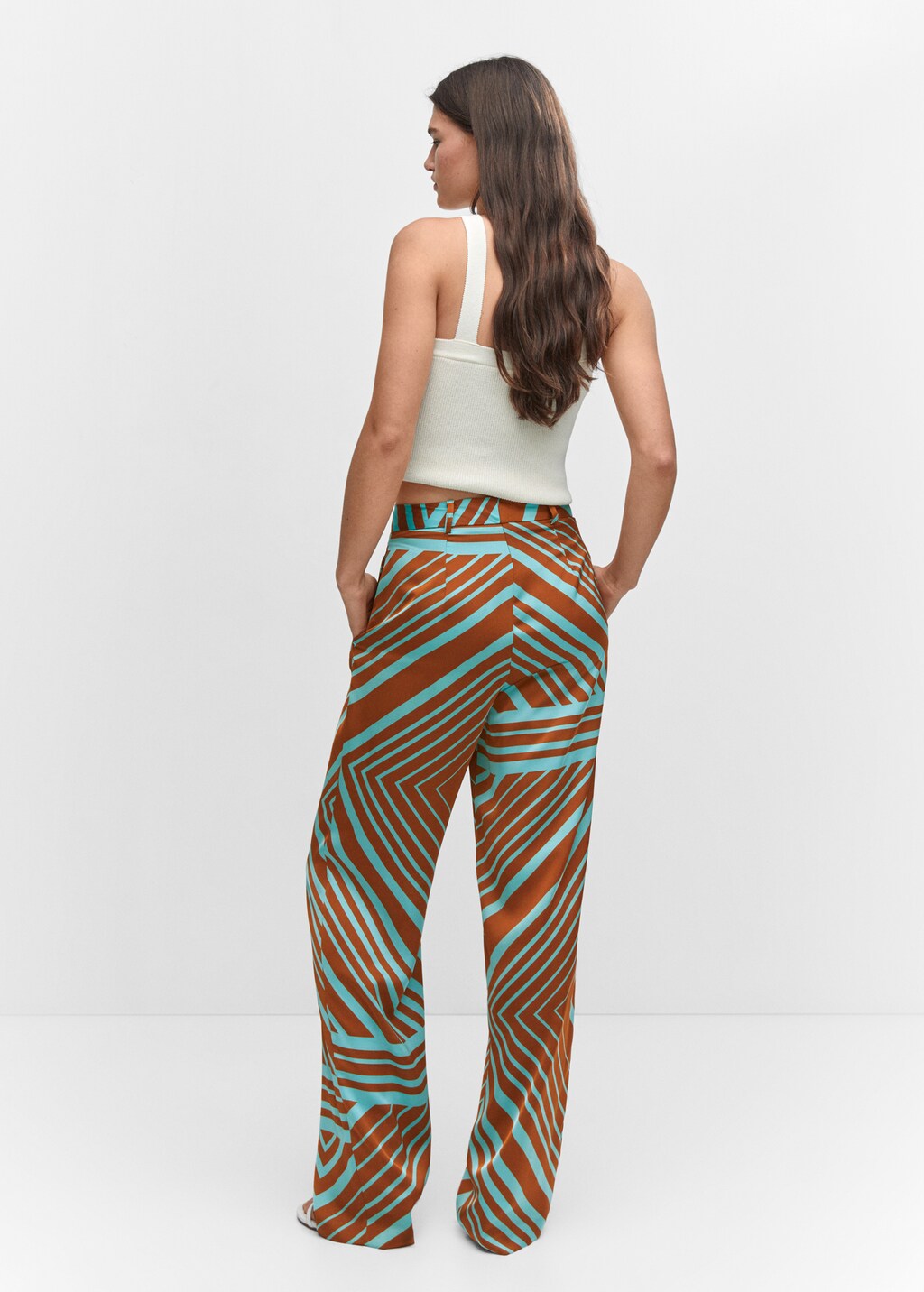 Satin printed trousers - Reverse of the article