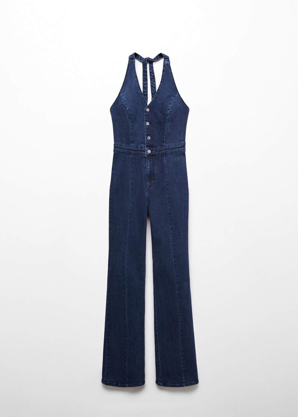 Denim halter-neck jumpsuit - Article without model