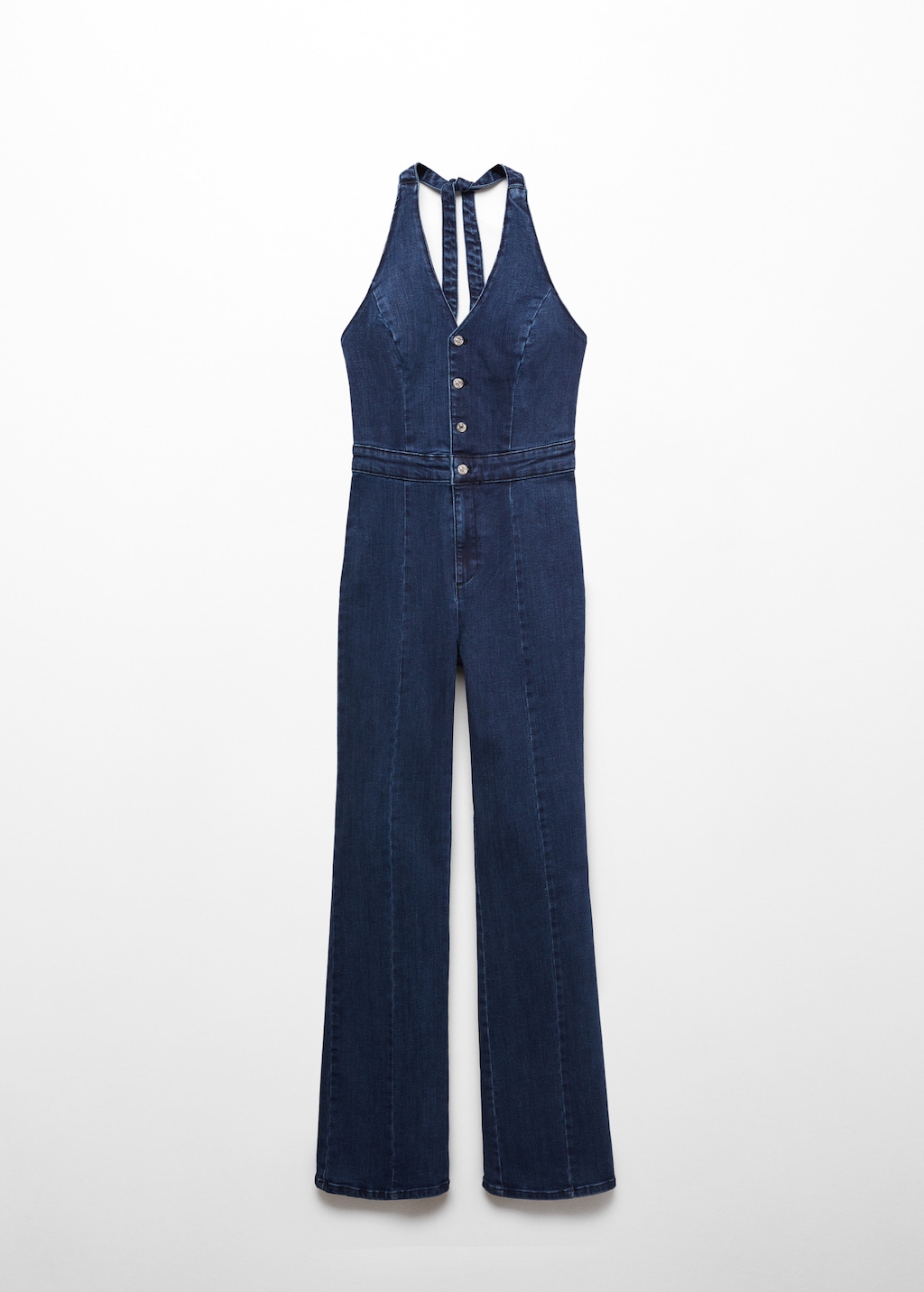 Denim halter-neck jumpsuit - Article without model