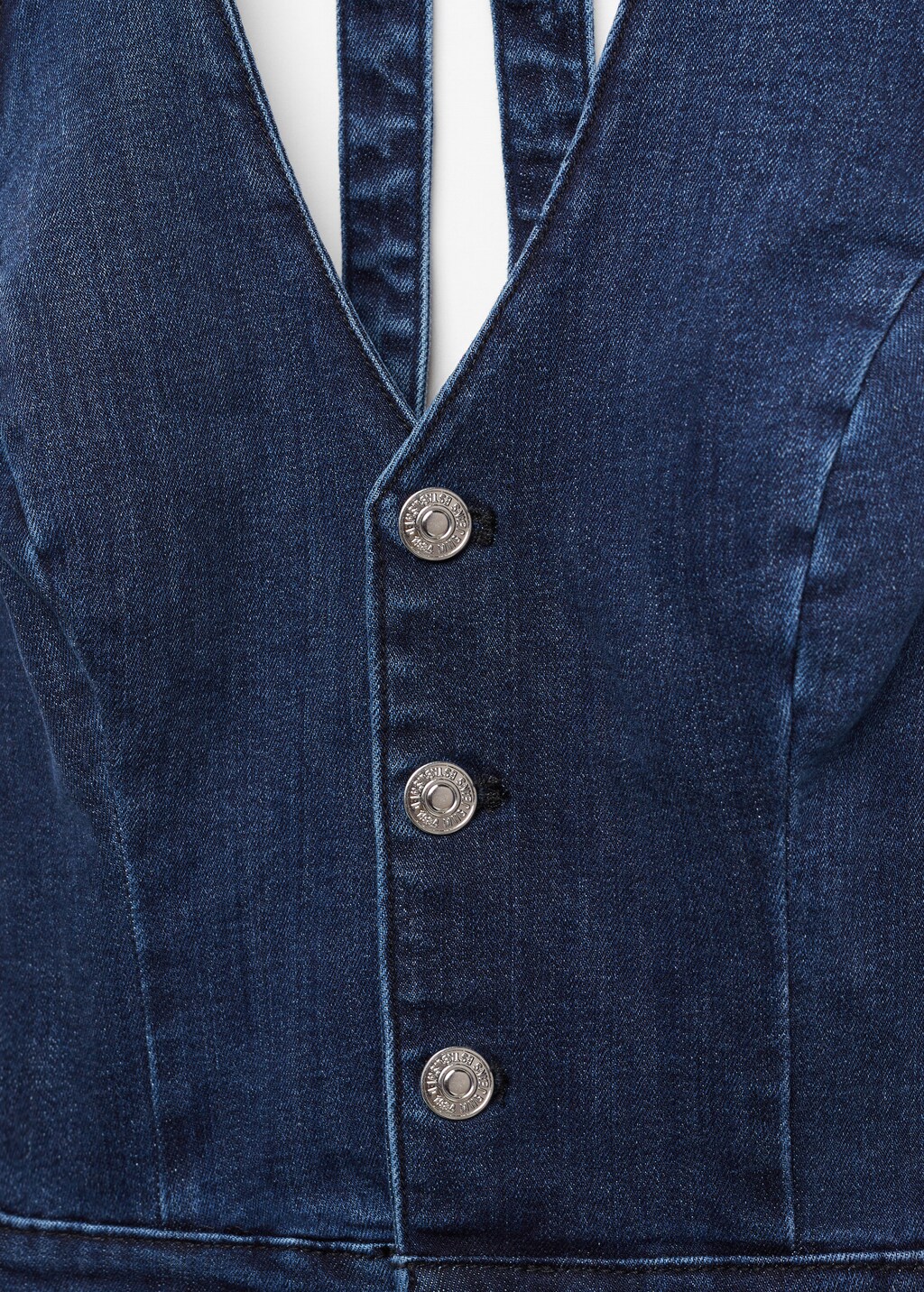 Denim halter-neck jumpsuit - Details of the article 8