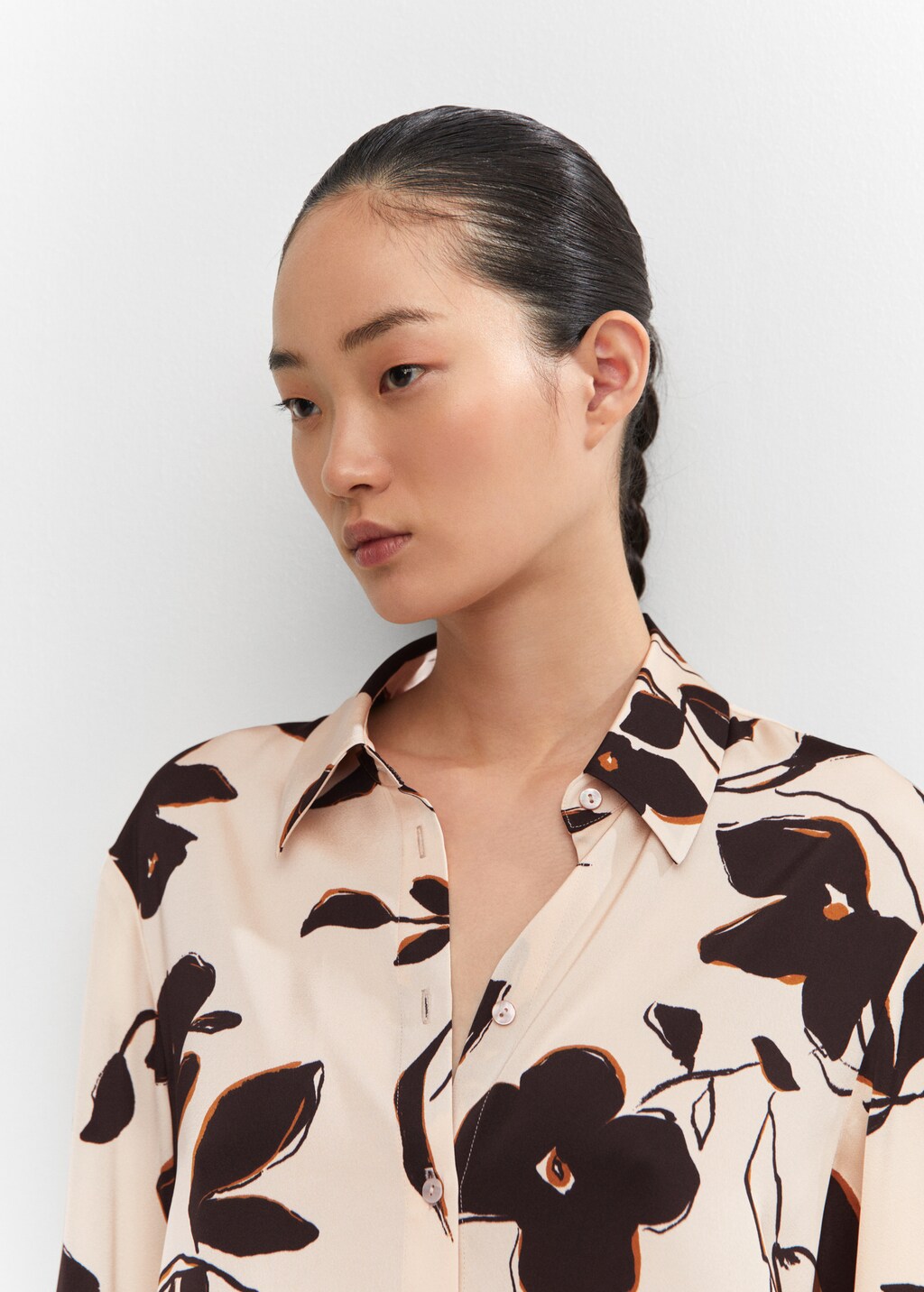 Satin print shirt - Details of the article 1