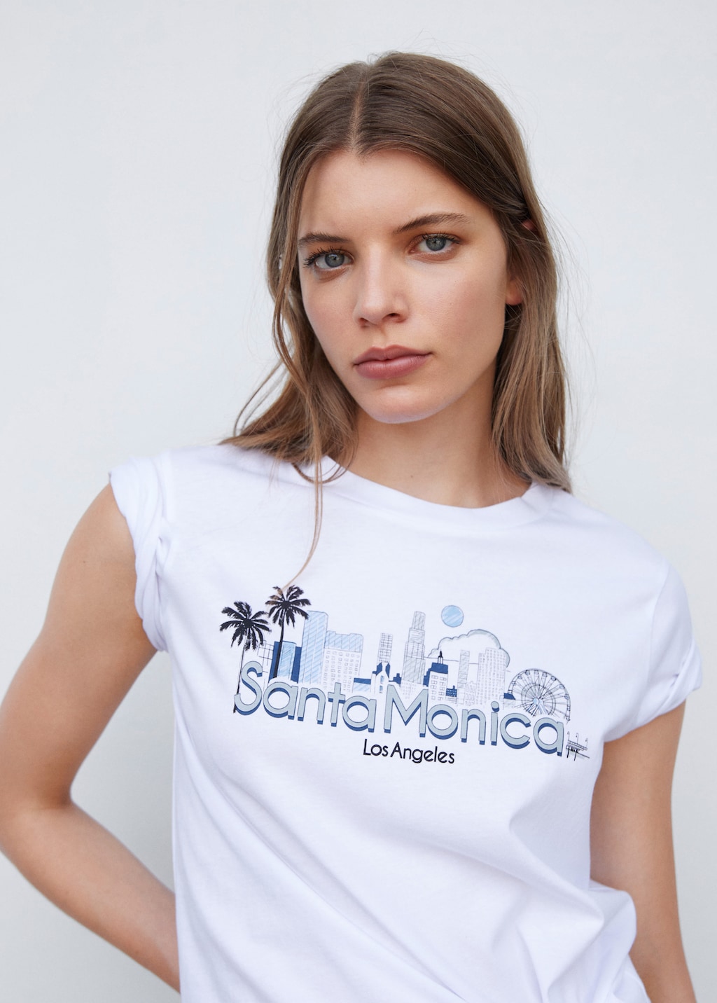 Printed cotton-blend T-shirt - Details of the article 1