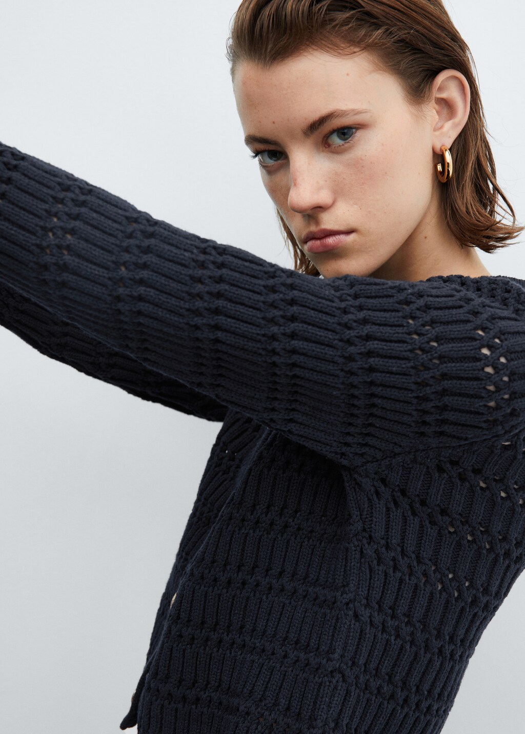 Knitted cardigan with jewel button  - Details of the article 2