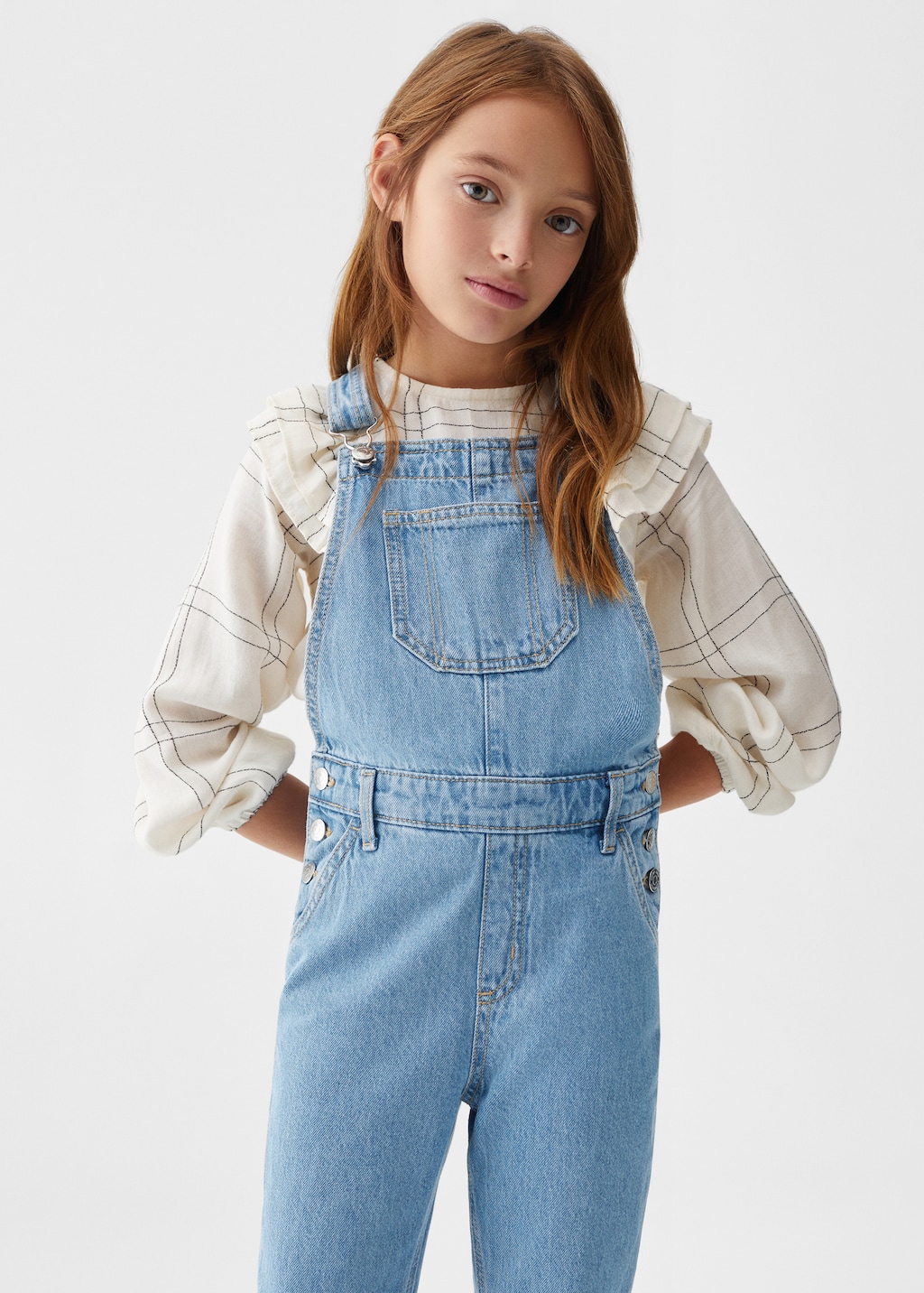 Long denim dungarees - Medium plane