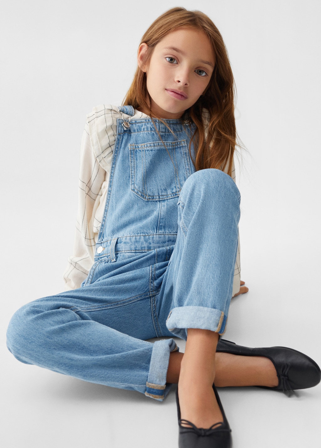 Long denim dungarees - Details of the article 2