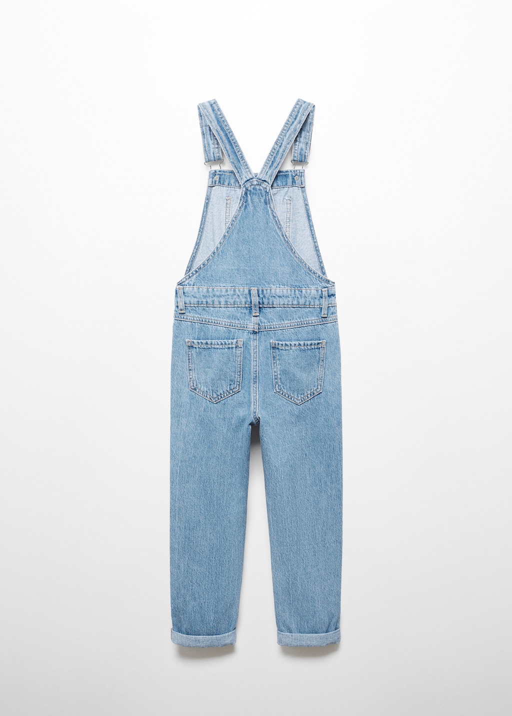 Long denim dungarees - Reverse of the article